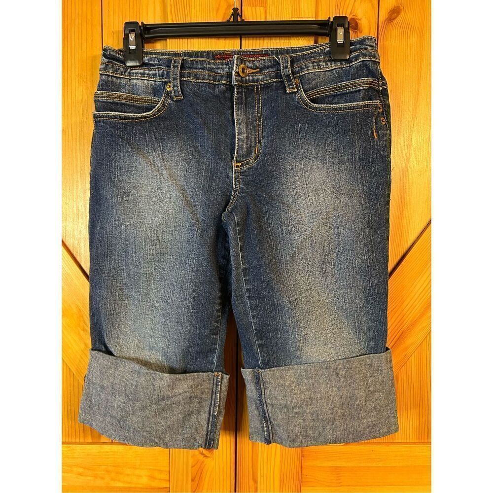 Vintage Baby Phat jean shorts Size 9 Bermuda embroidered (4979)Y2K